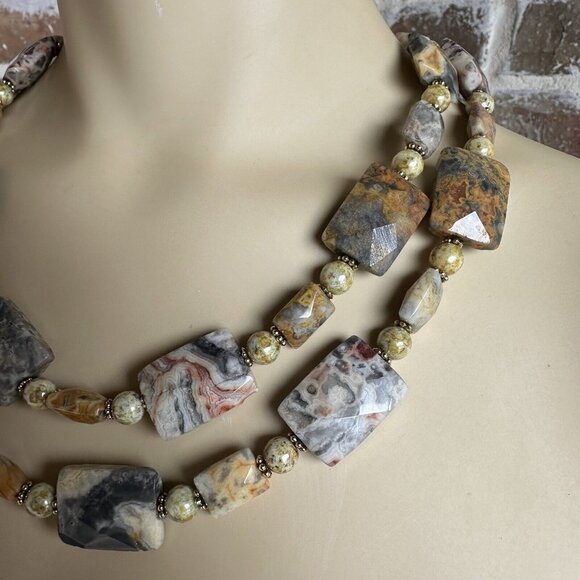 Southwestern Artisan Belt Multicolor Crazy Lace Agate Beaded Gemstones 44" - Picture 11 of 13